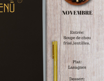 Nouveau : Voici le meu végétal du mois de novembre , à découvrir!